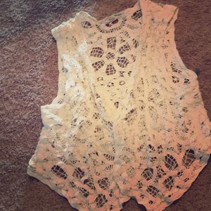 Lace white vest